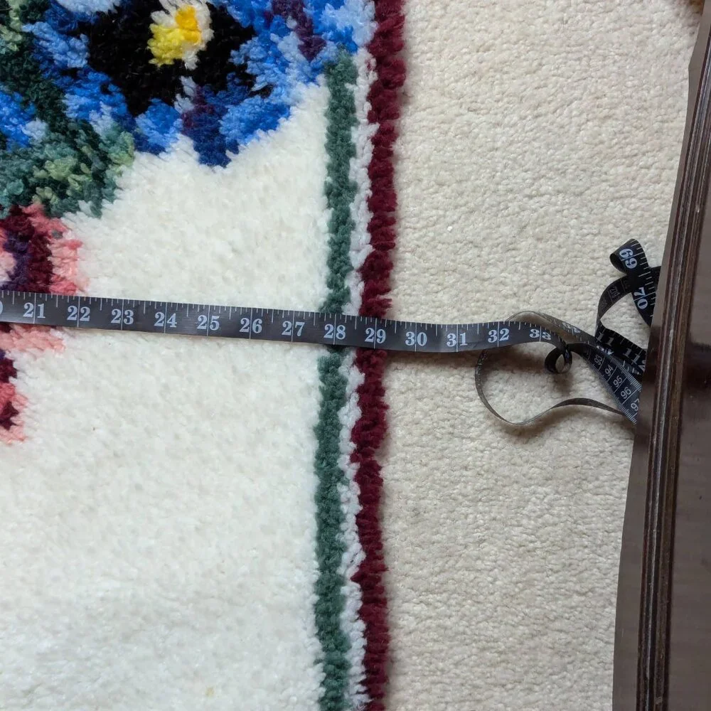 Handmade Colorful Pansy Soft Large Latch Hook Rug 42